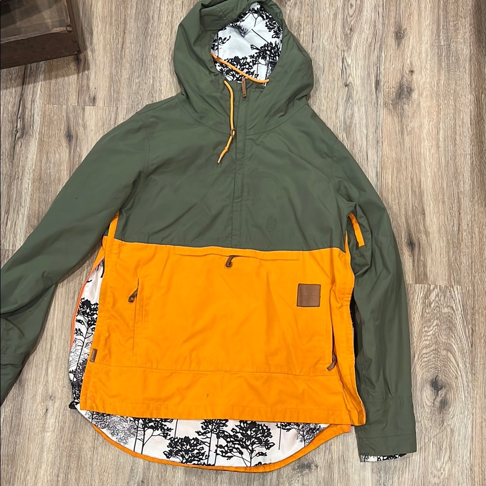 Green and Orange Hooded Jacket